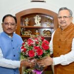 Speaker Dr Raman Singh with CM Vishnu Dev Sai