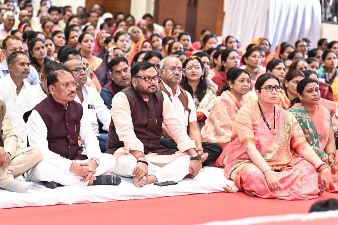 Chief Minister Vishnu Deo Sai with Smriti Irani